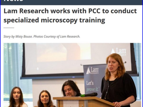 Screenshot of Portland Community College News article about new student program from Lam Research and PCC.