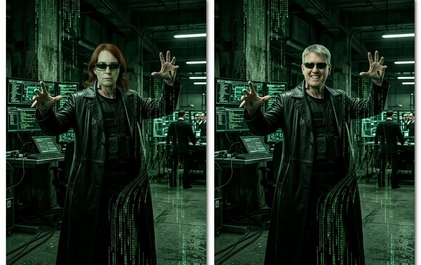 AI version of MNT-EC Center Director Billie Copley and PI Dr. Jared Ashcroft.