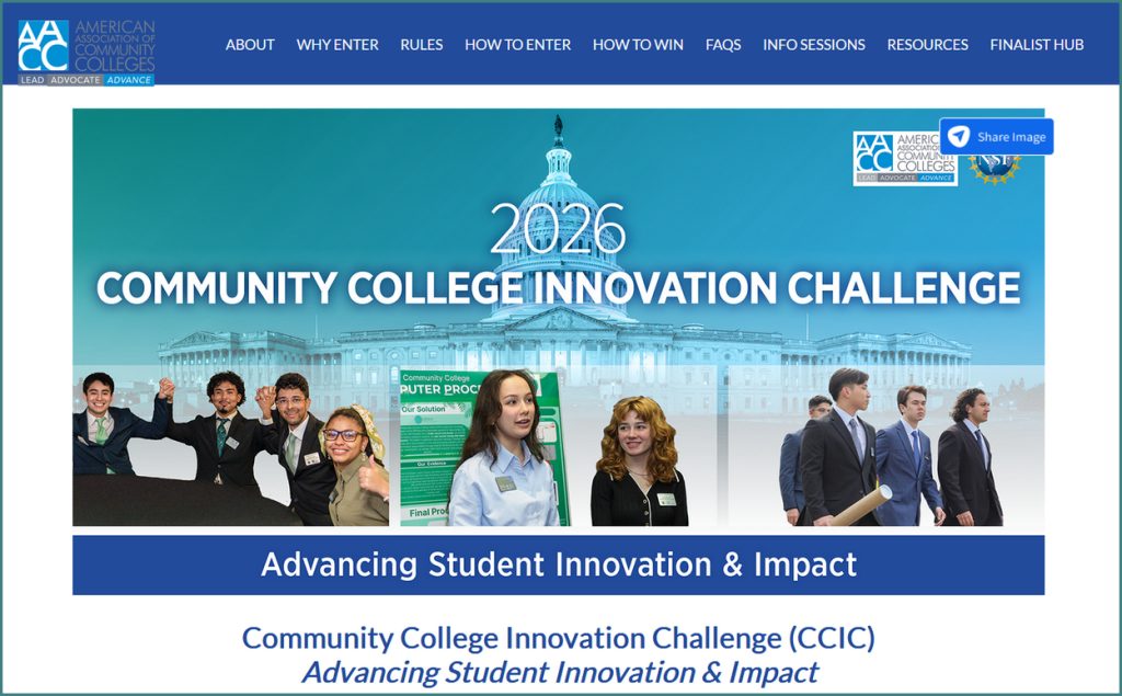 2026 Community College Innovation Challenge from AACC website page.