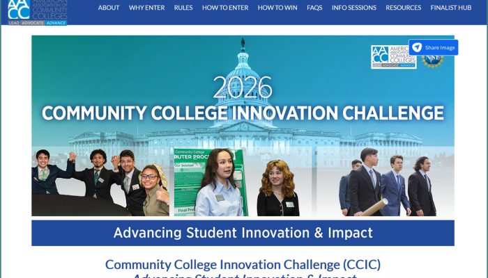 2026 Community College Innovation Challenge from AACC website page.